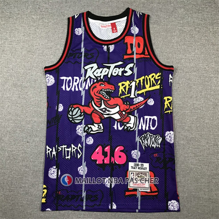 Maillot Toronto Raptors Tracy McGrady NO 1 Mitchell & Ness 1998-99 Volet1